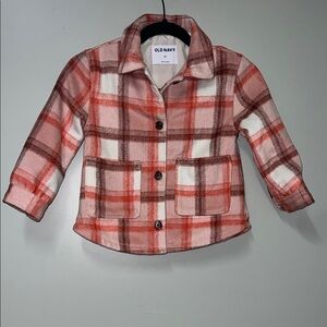 Old Navy Kids' Pink and Red Plaid Shirt